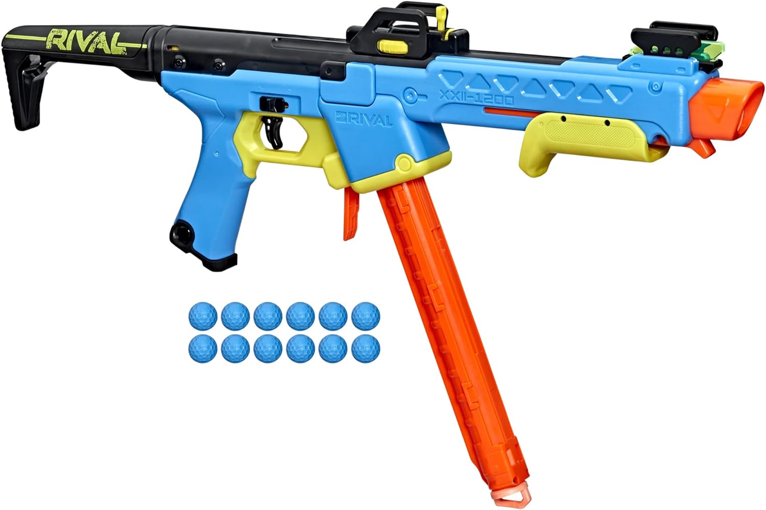 NERF Rival Pathfinder XXII-1200 Blaster, Most Accurate Rival System, Adjustable Sight, 12-Round Magazine, 12 Rival Accu-Rounds
