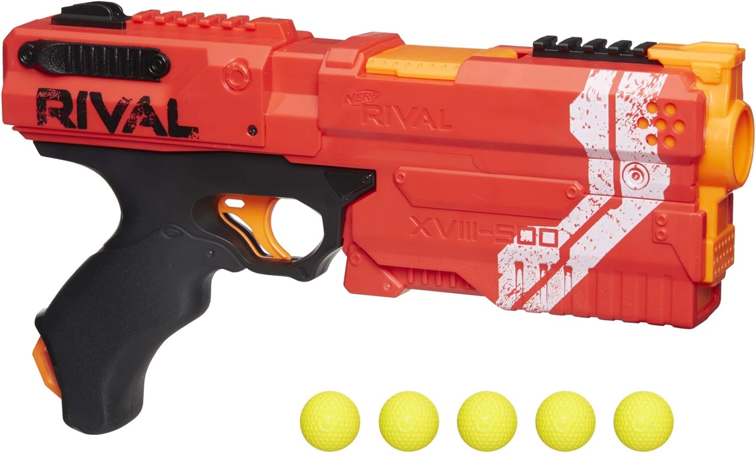 NERF Rival Kronos XVIII-500 Blaster, Breech-Load, 5 Rival Rounds, Spring Action, 90 FPS Velocity, Red (Amazon Exclusive)