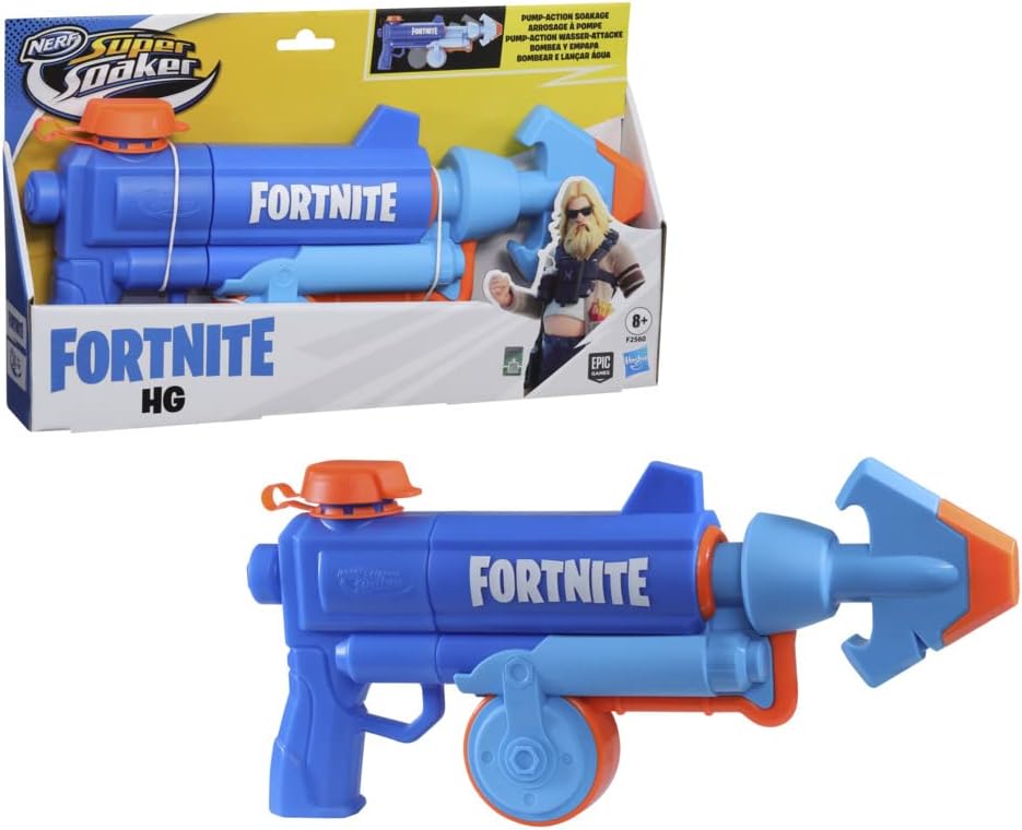 NERF Super Soaker Fortnite HG Water Blaster - Pump-Action Soakage for Outdoor Summer Water Games - for Teens, Adults