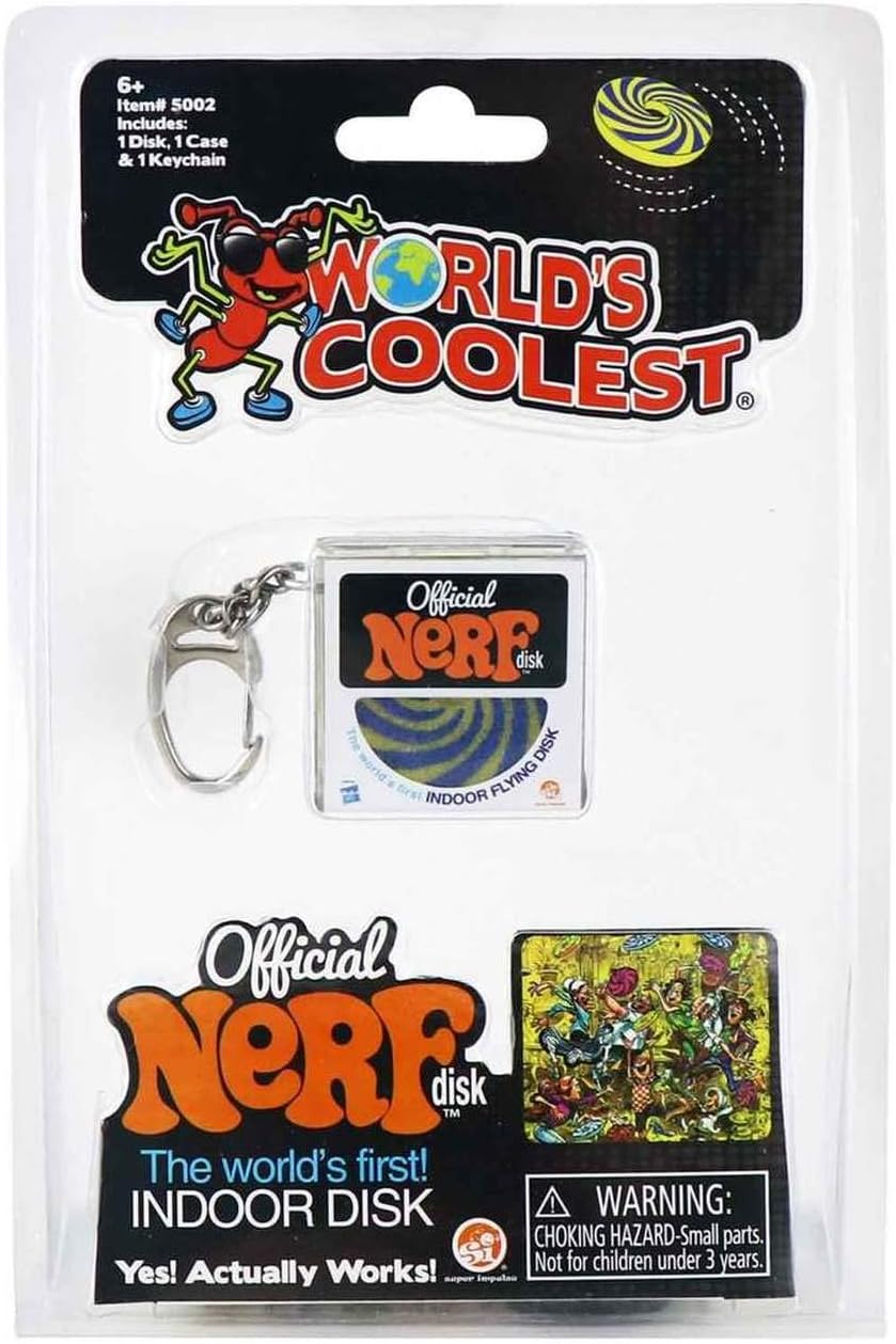 World' Coolest Mini Official Indoor Nerf Disk Key Chain