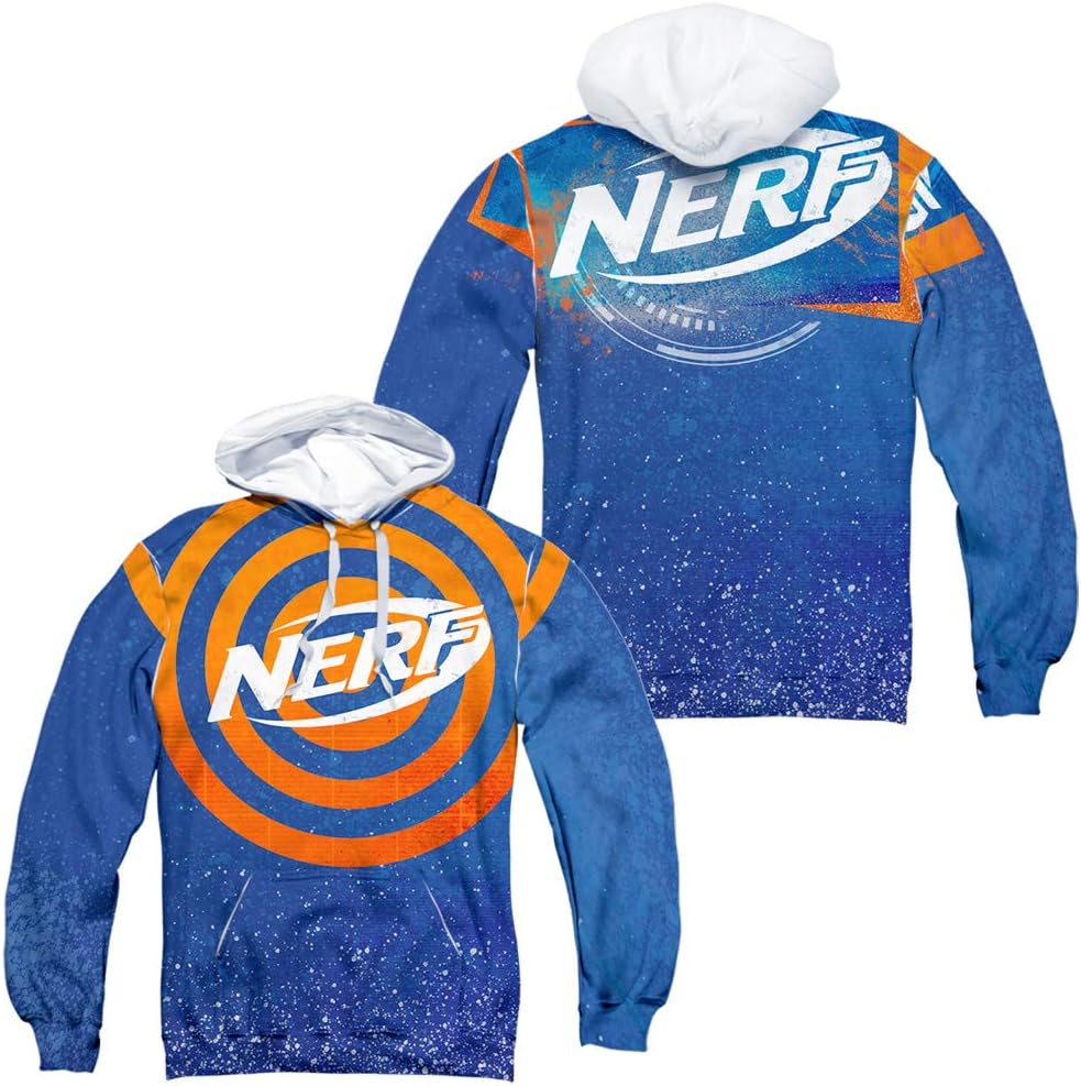 Nerf Target Practice Unisex Adult Front and Back Sublimated Pull-Over Hoodie for Men and Women