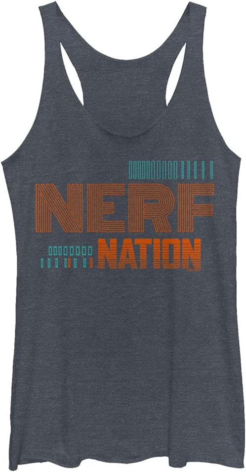 Hasbro Women' Nerf Abstracted Construct Tri-Blend Racerback Layering Tank