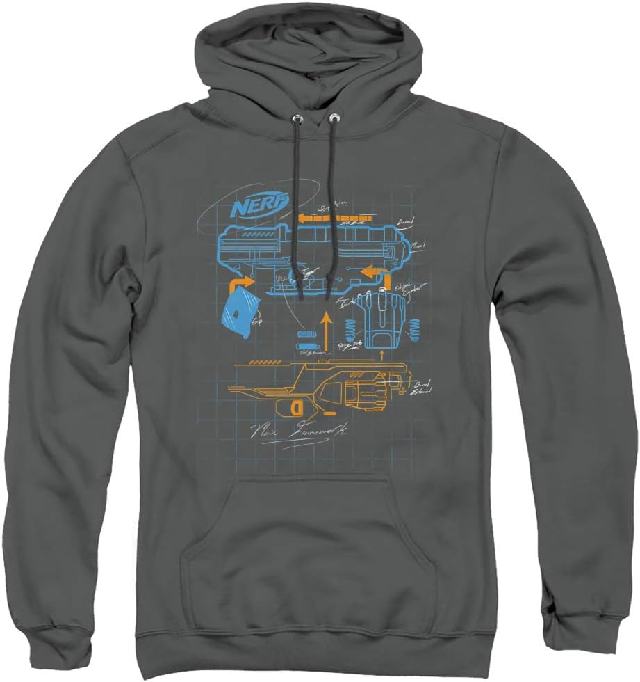 Trevco Nerf Deconstructed Nerf Gun Unisex Adult Pull-Over Hoodie