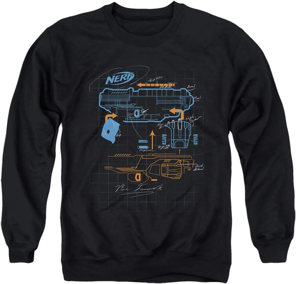 Nerf Deconstructed Nerf Gun Unisex Adult Crewneck Sweatshirt for Men and Women