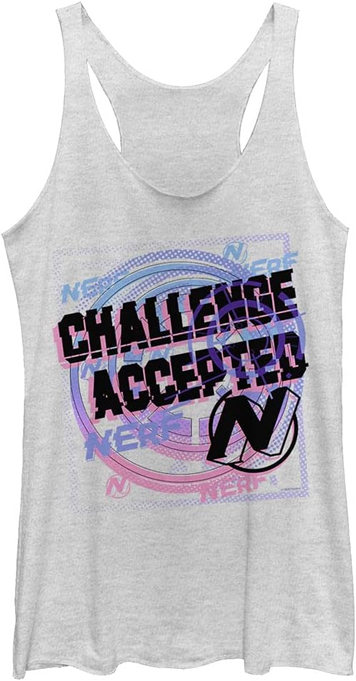 Hasbro Women' Nerf Challenge Accepted Tri-Blend Racerback Layering Tank