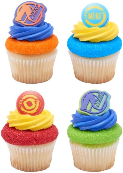 Decopac Nerf on Target Cupcake Rings Toppers 24 Count