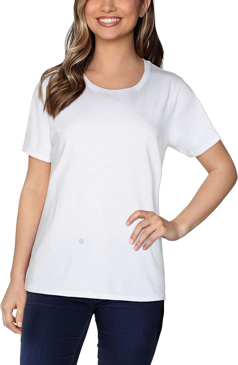 Fruit of the Loom Womens Crafted Comfort Pima Cotton Short Sleeve T-shirts