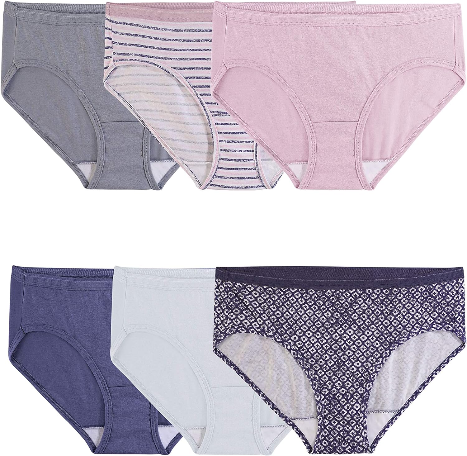 Fruit of the Loom Women' Eversoft Cotton Hipster Underwear, Tag Free & Breathable, Available in Plus Size