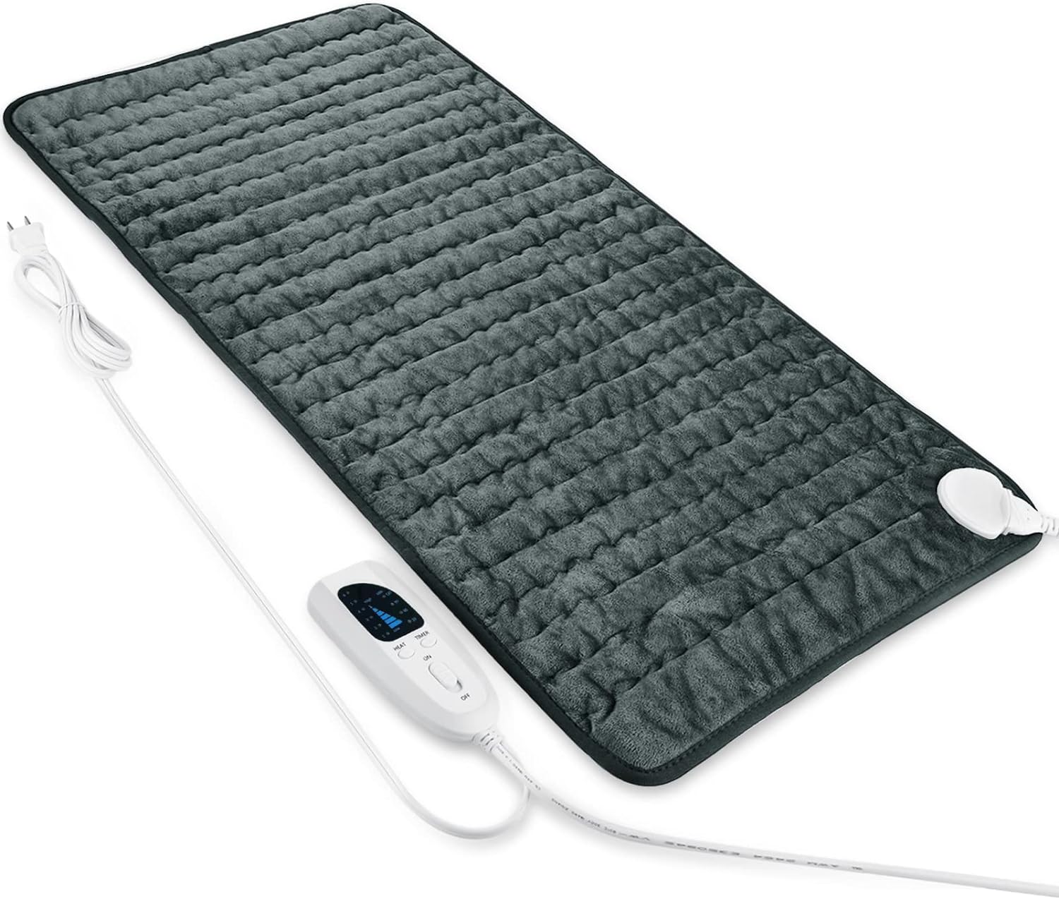 Heating Pad - Electric Heating Pads - Hot Heated Pad for Back Pain Muscle Pain Relieve - Dry & Moist Heat Option - Auto Shut Off Function (Dark Gray, 33''17'')