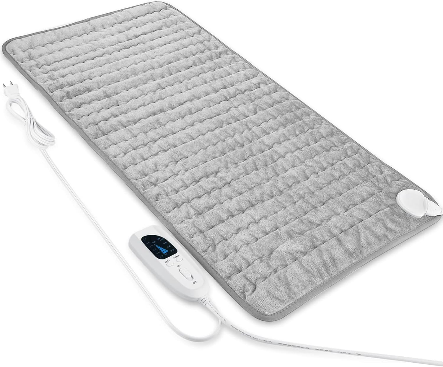 Heating Pad - Electric Heating Pads - Hot Heated Pad for Back Pain Muscle Pain Relieve - Dry & Moist Heat Option - Auto Shut Off Function (Light Gray, 33''17'')