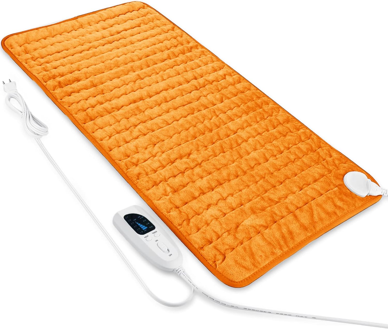 Heating Pad - Electric Heating Pads - Hot Heated Pad for Back Pain Muscle Pain Relieve - Dry & Moist Heat Option - Auto Shut Off Function (Orange, 33''17'')