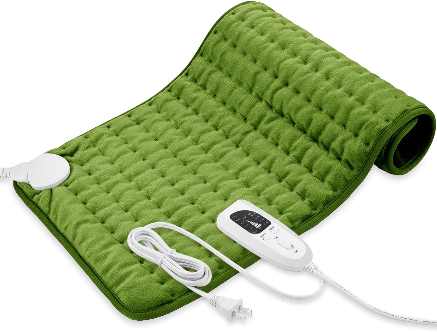 Heating Pad - Electric Heating Pads - Hot Heated Pad for Back Pain Muscle Pain Relieve - Dry & Moist Heat Option - Auto Shut Off Function (Military Green, 12''24'')