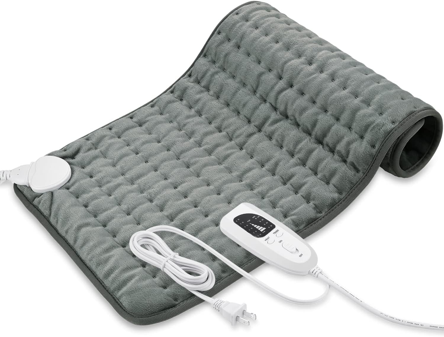 Heating Pad - Electric Heating Pads - Hot Heated Pad for Back Pain Muscle Pain Relieve - Dry & Moist Heat Option - Auto Shut Off Function (Dark Gray, 12''24'')