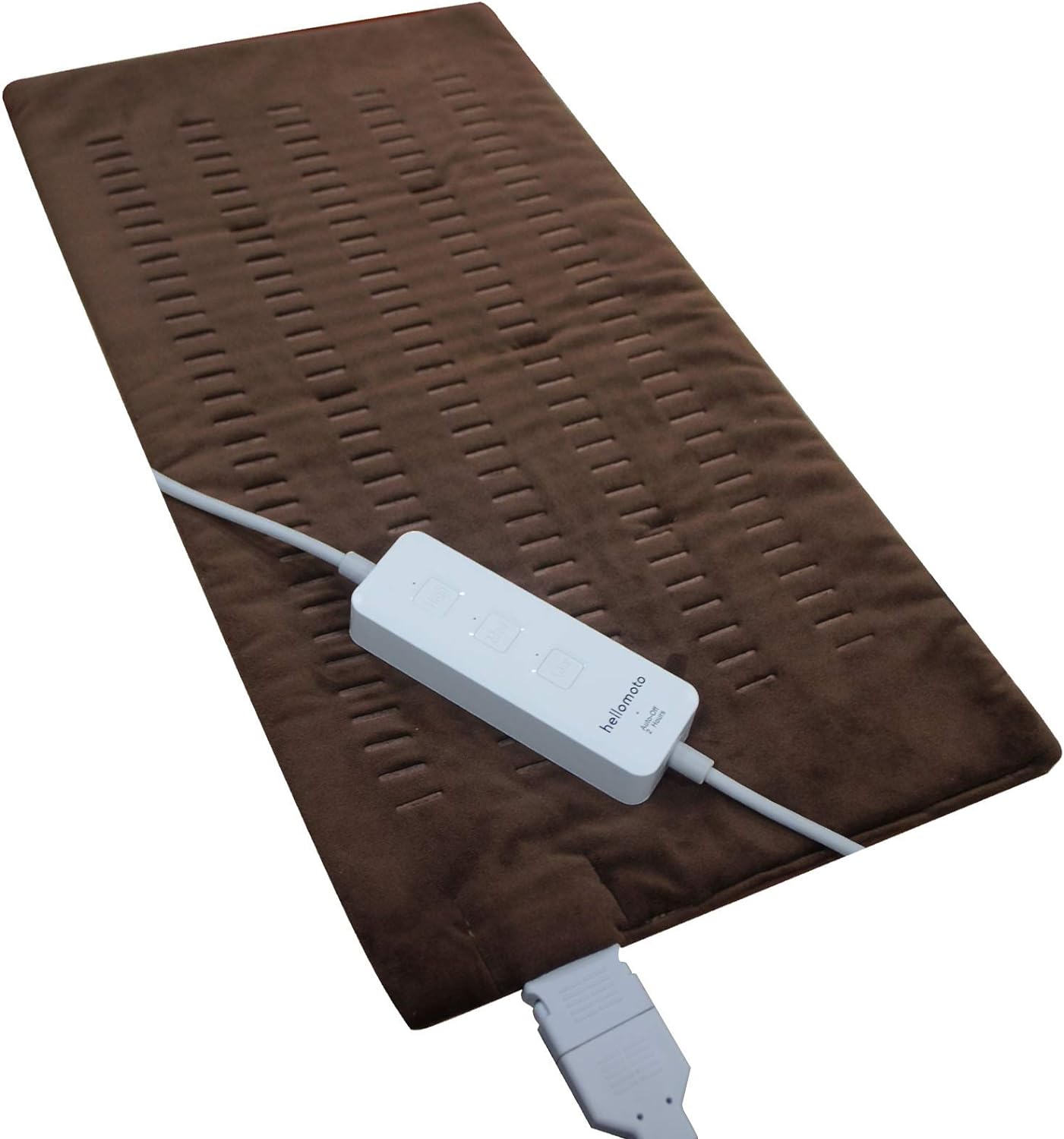 HELLOMOTO Heating Pad for Pain Relief with 3 Heat Settings, Machine Washable (Brown)