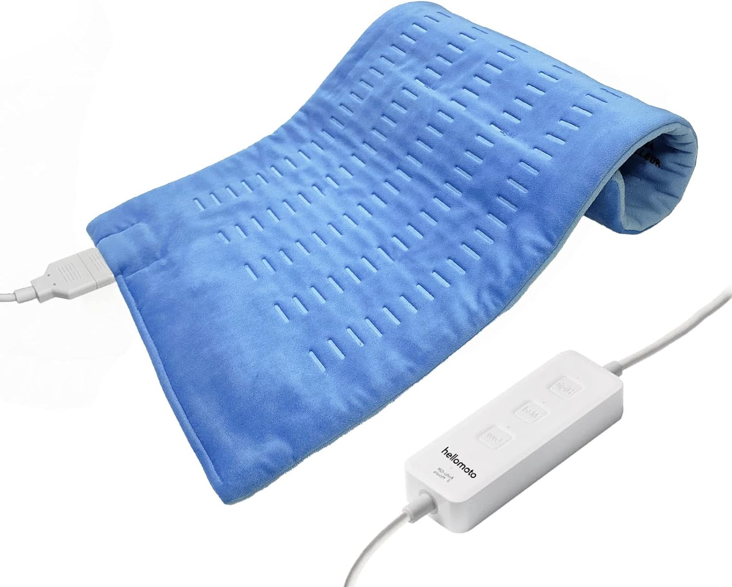 HELLOMOTO Heating Pad for Pain Relief with 3 Heat Settings, Machine Washable (Blue)