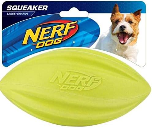 Nerf Dog 6.5in Squeak Foam Turbo Football - Green