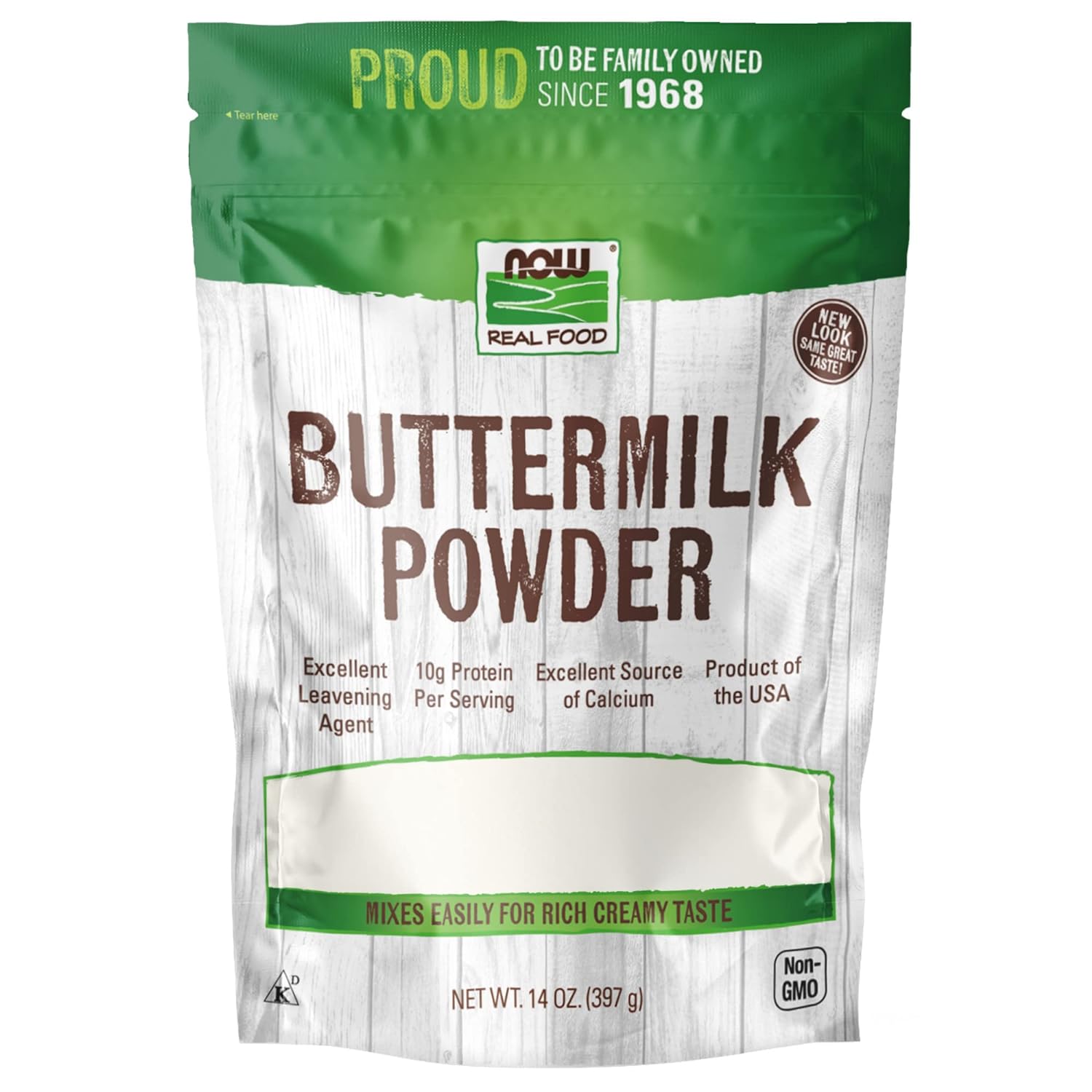 NOW Foods, Buttermilk Powder with Protein and Calcium, Product of the USA, 14-Ounce (Packaging May Vary)