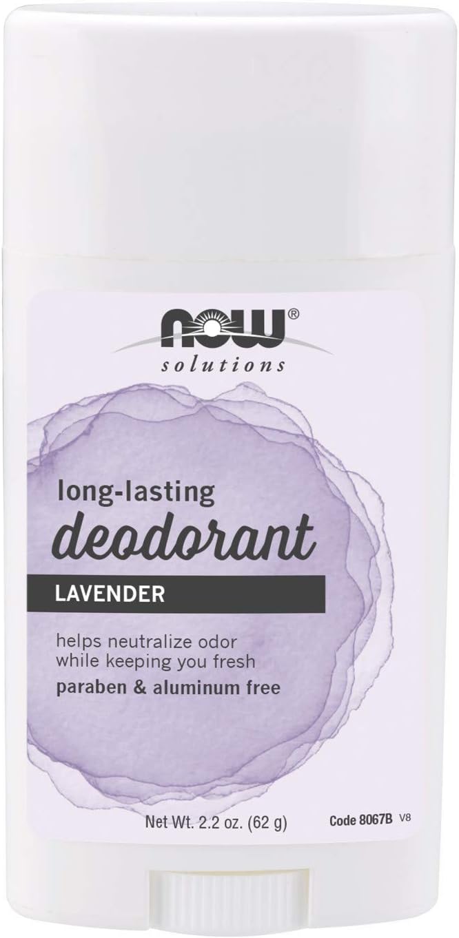 NOW Solutions Lavender Body Deodorant Stick, 2.2 Ounces, Paraben-Free, Long-Lasting Odor Eliminating Protection