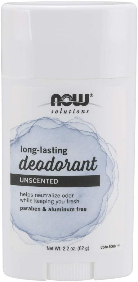 NOW Solutions, Long Lasting Deodorant, Unscented, Paraben & Aluminum Free, 2.2-Ounce