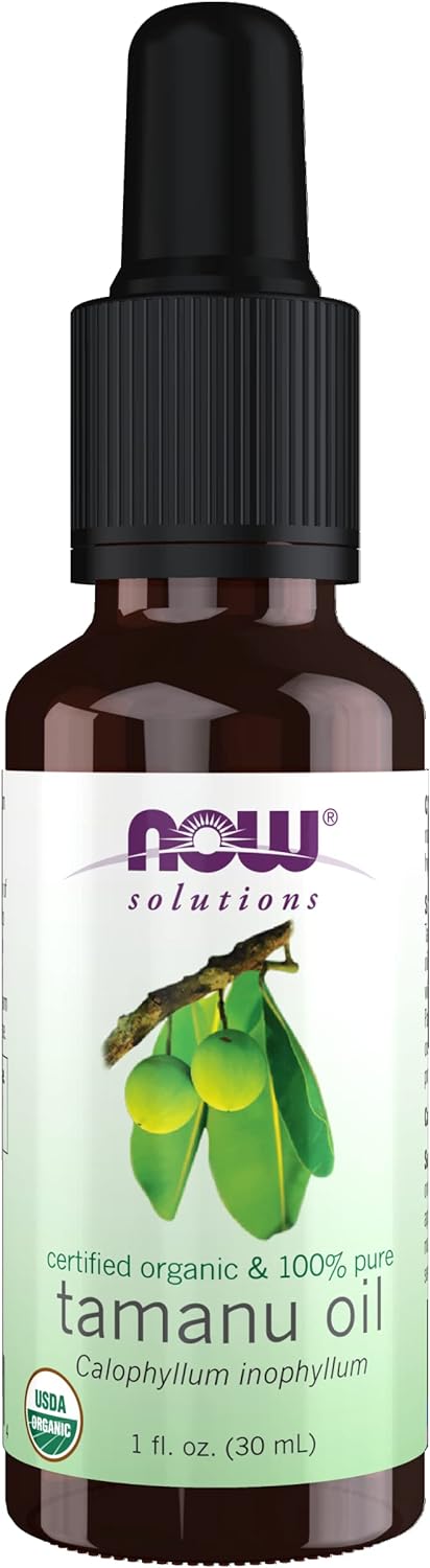 NOW Solutions, Organic Tamanu Oil, Certified Organic and 100% Pure, Promotes Hydration and Rejuvenation, 1-Ounce