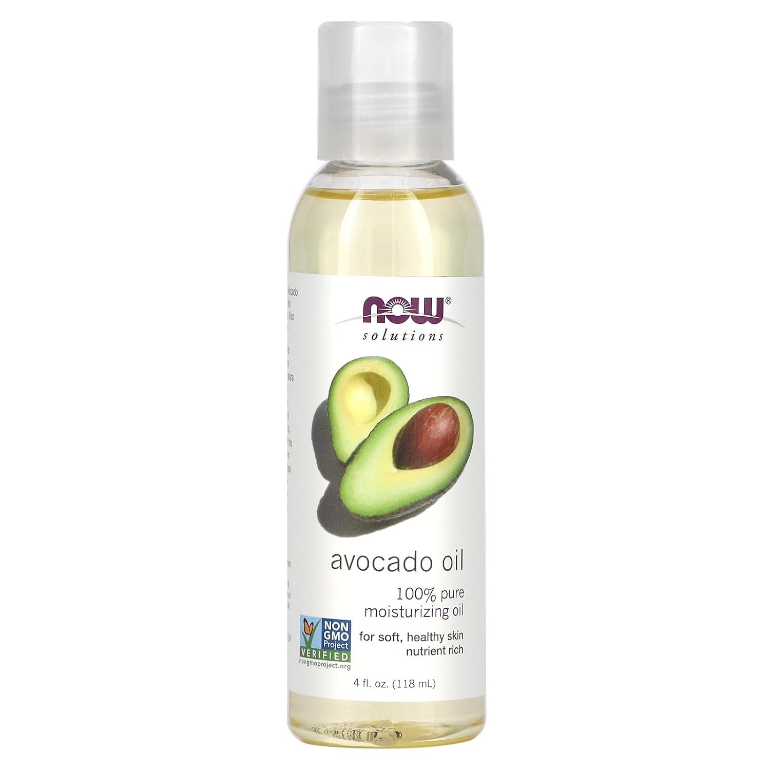 NOW Solutions, Avocado Oil, 100% Pure Moisturizing Oil, Nutrient Rich and Hydrating, 4-Ounce