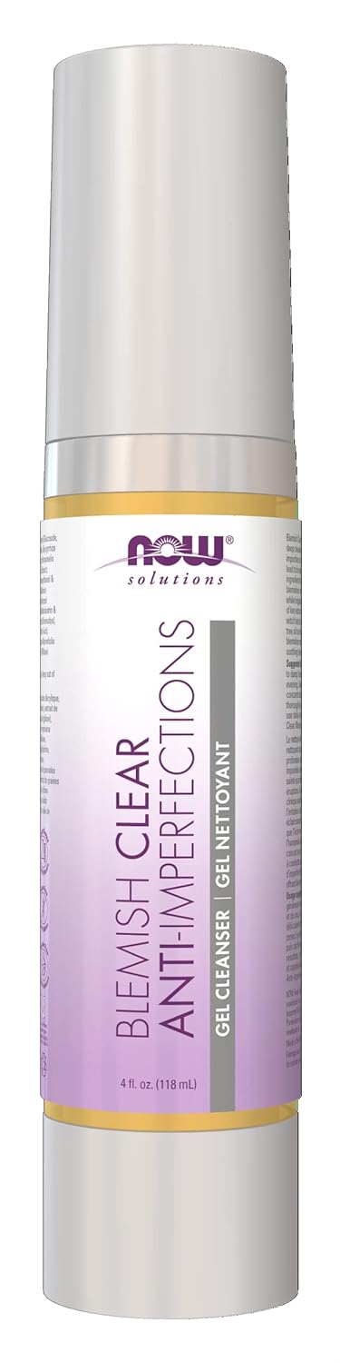 NOW Solutions, Blemish Clear Gel Cleanser, Gentle Deep Cleansing, Cleans Pores, Purify, 4-Ounce