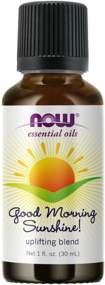 NOW Essential Oils, Good Morning Sunshine Aromatherapy Blend, Soothing Aromatherapy Scent, Blend of Pure Essential Oils, Vegan, Child Resistant Cap, 1-Ounce