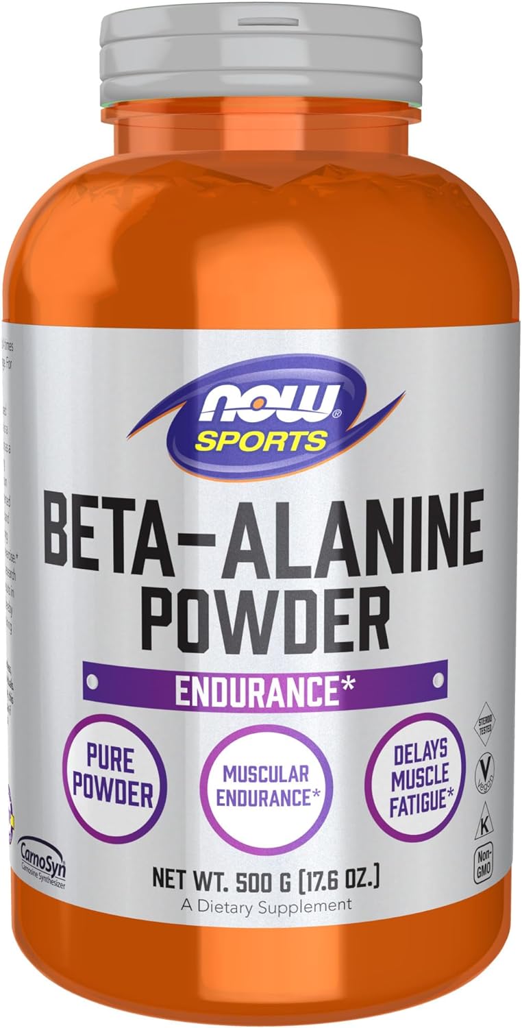 NOW Sports Nutrition, Beta-Alanine Pure Powder 2,000 mg, Muscular Endurance*, 500 Grams