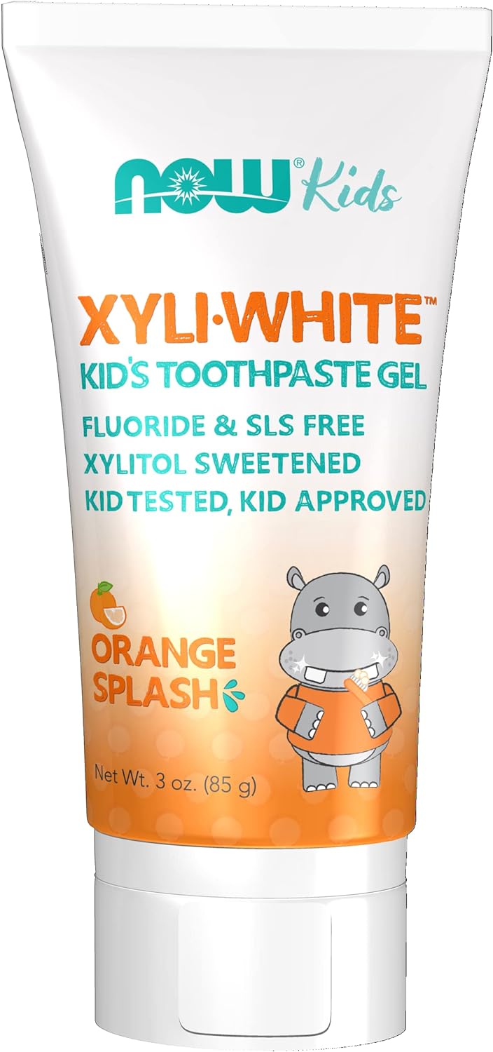 NOW Solutions, Xyliwhite Toothpaste Gel for Kids, Orange Splash Flavor, Kid Approved! 3-Ounce, packaging may vary