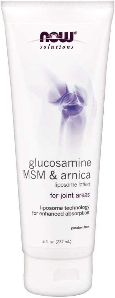 NOW Solutions, Glucosamine, MSM and Arnica Liposome Lotion, For Joint Areas, Liposome Technology for Enhanced Absorption, 8-Ounce