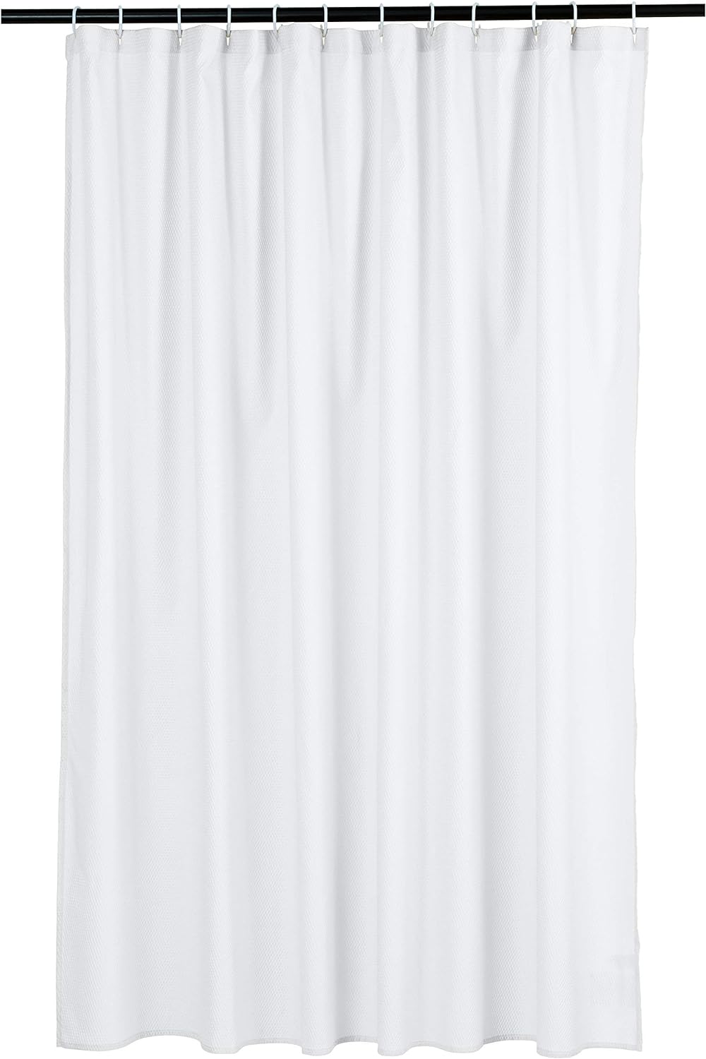 Amazon Basics Lightweight Super Soft Easy Care Microfiber Waffle Texture Shower Curtain , 72 x 72, White