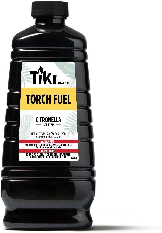 TIKI Brand Easy Pour TIKI Torch Fuel for Outdoors, Citronella Scented - 64 oz, 1216153 Black