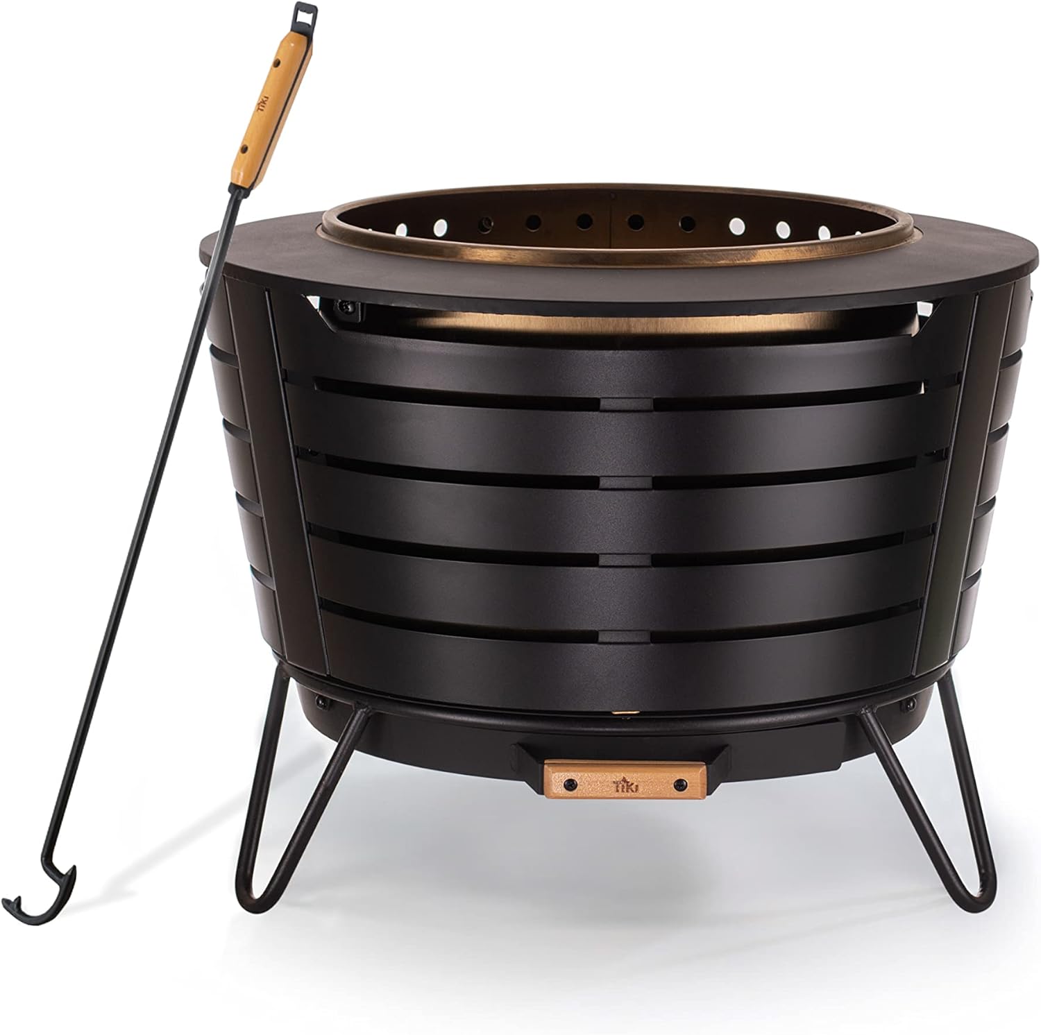 TIKI Brand Patio Smokeless Fire Pit with Poker Bundle