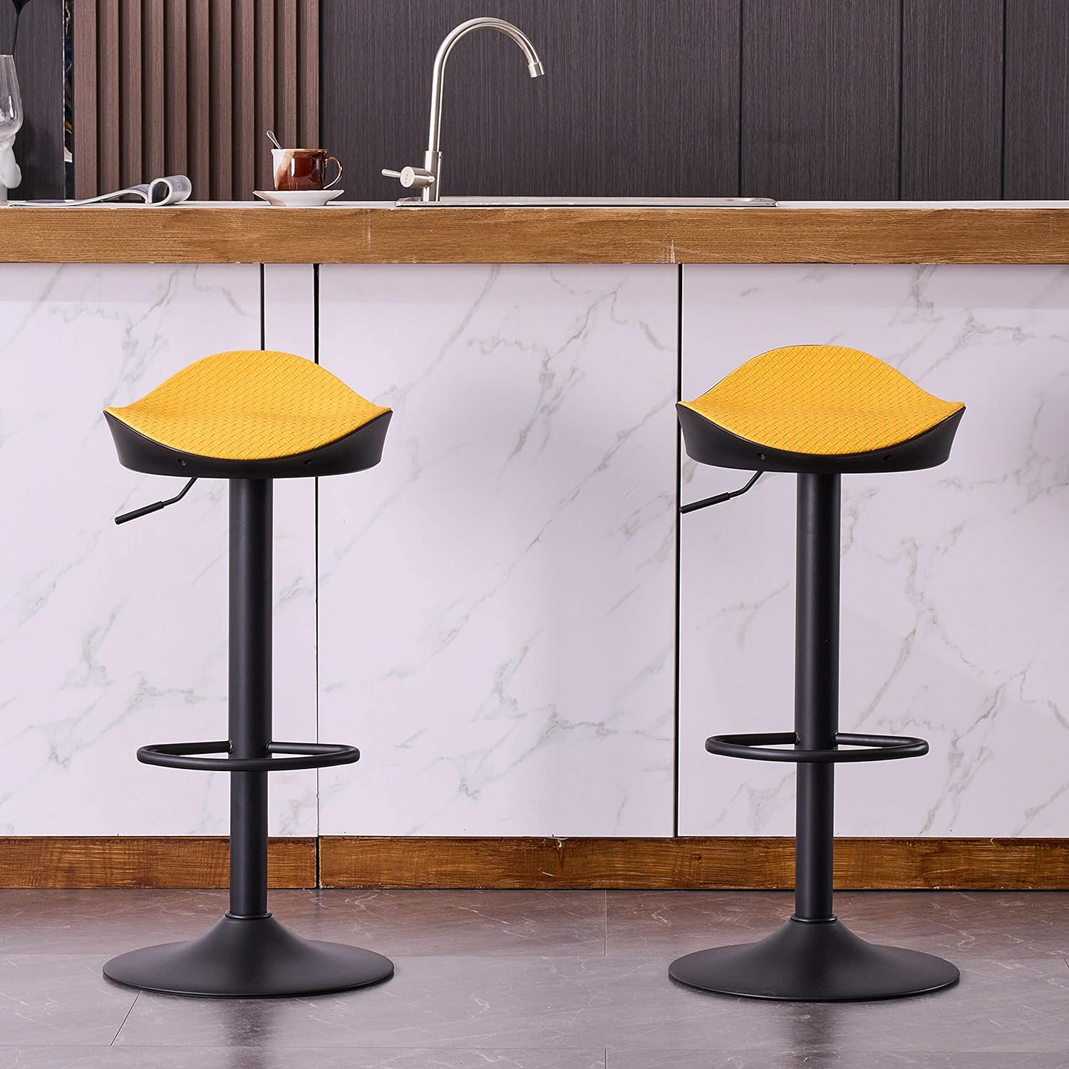 Better than aspected. These stools are stylish, comfortable and Sturdy. They fit perfectly underneath the island, saving me space in my kitchen.