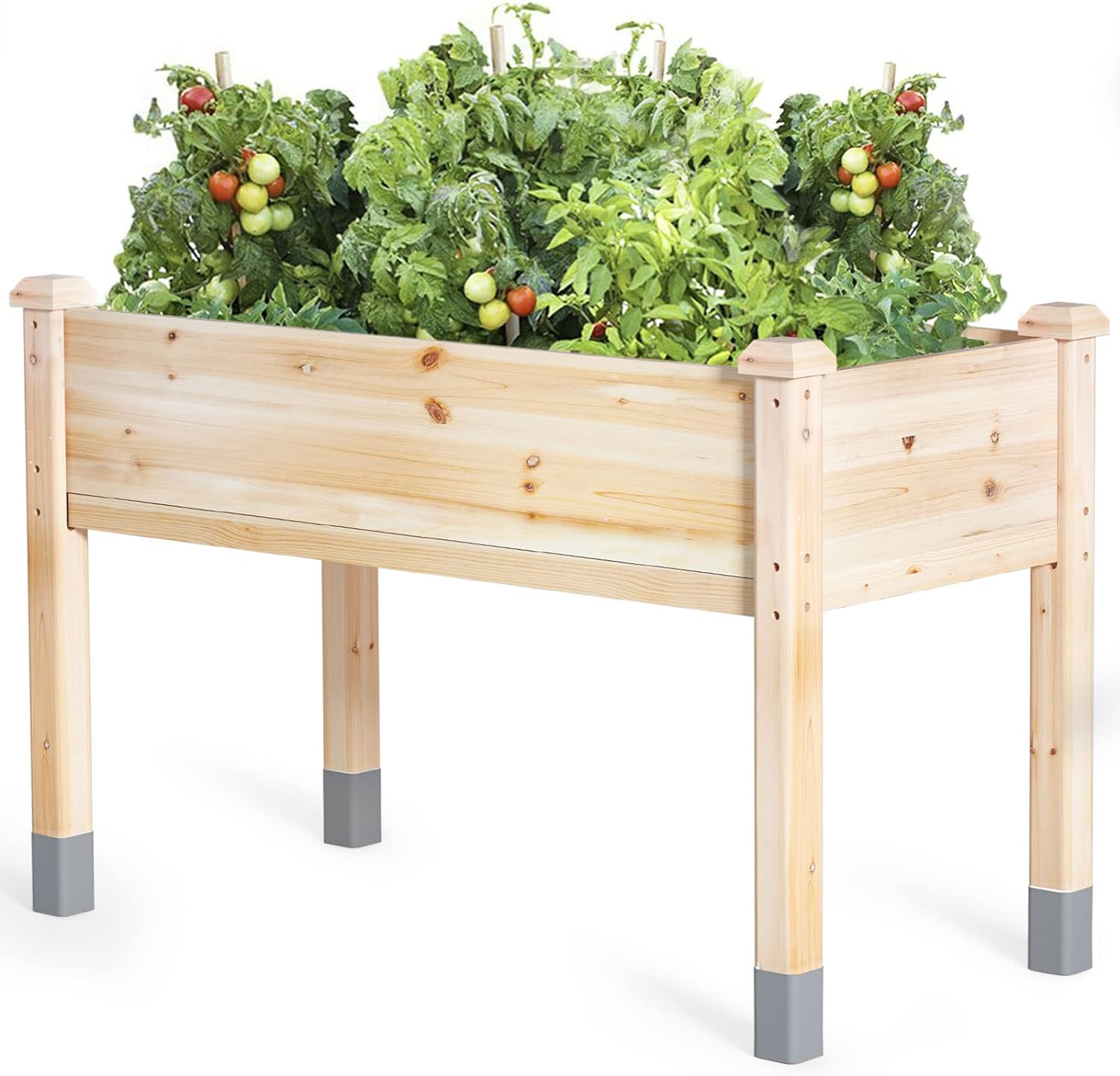 MIXC Wooden Raised Garden Bed with Legs, 48L X 24W, Elevated Reinforced Large Planter Box for Vegetable Flower Herb Outdoors - Beam and Column Structure - Unmatched Strength Outlast