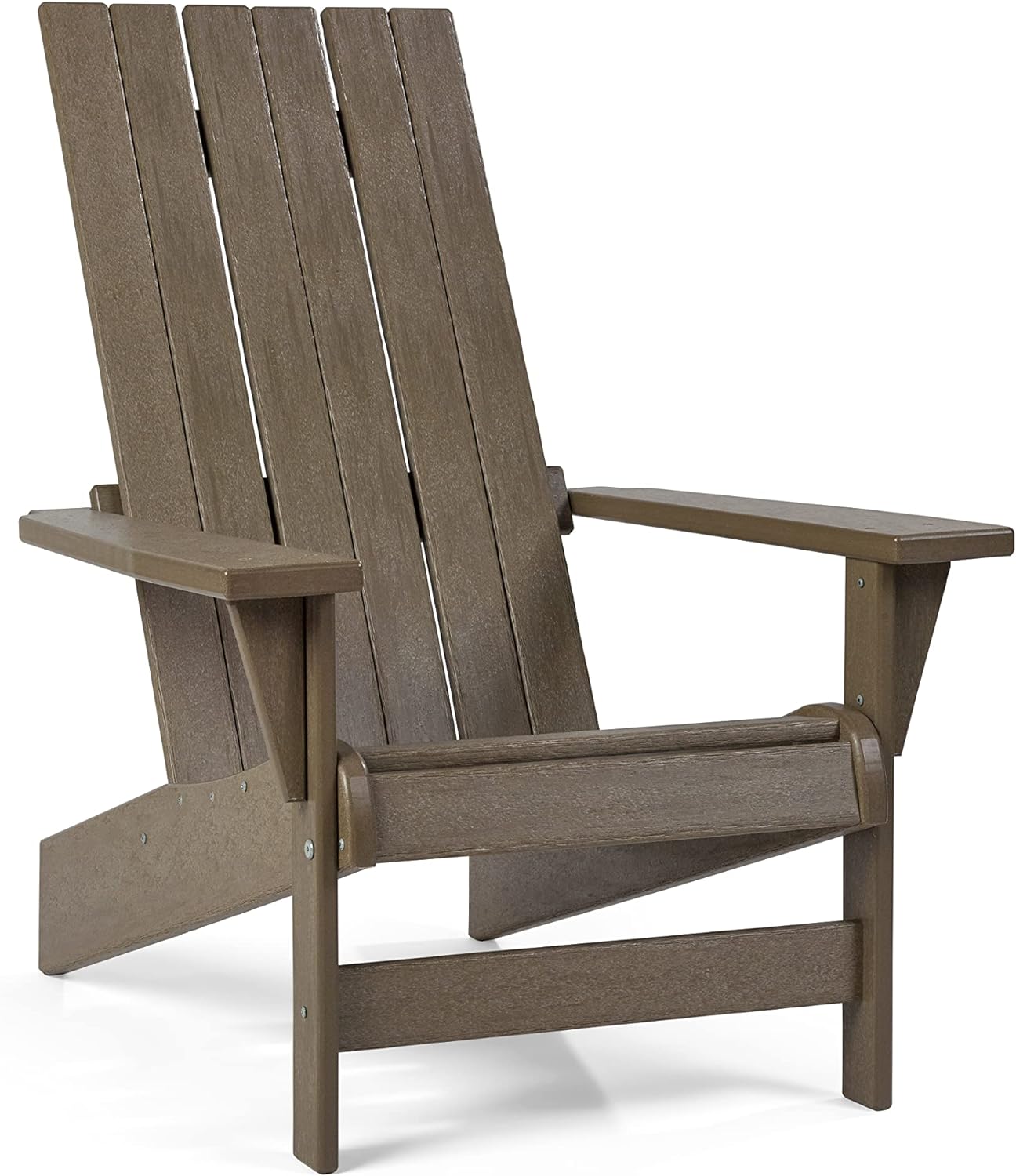 Keter Montauk Adirondack Chair with Weatherproof Finish, Outdoor Furniture for Entertaining by The Pool, Patio, and Fire Pit, Easy Assembly for Sturdy and Steady Outdoor Seating, Weatherwood