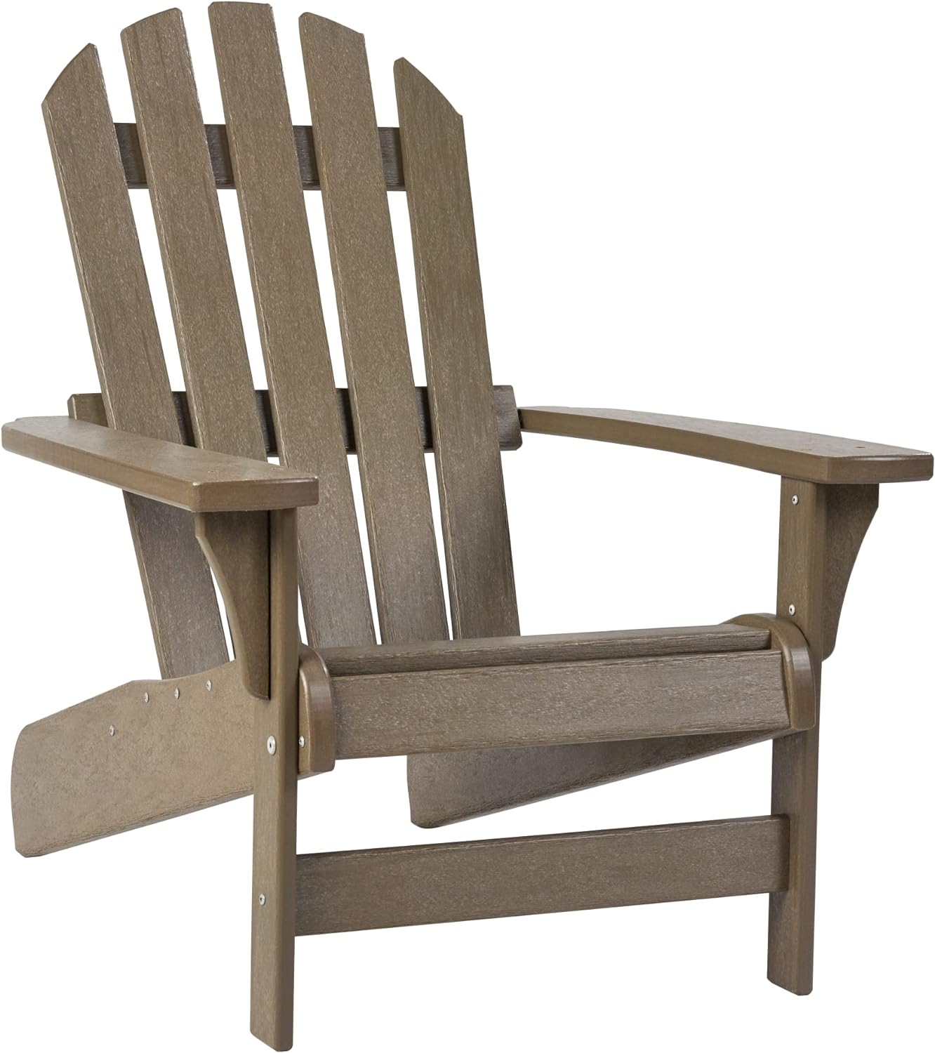 Keter Tahoe Adirondack Chair with Weatherproof Finish, Outdoor Furniture for Entertaining by The Pool, Patio, and Fire Pit, Easy Assembly for Sturdy and Steady Outdoor Seating, Weatherwood