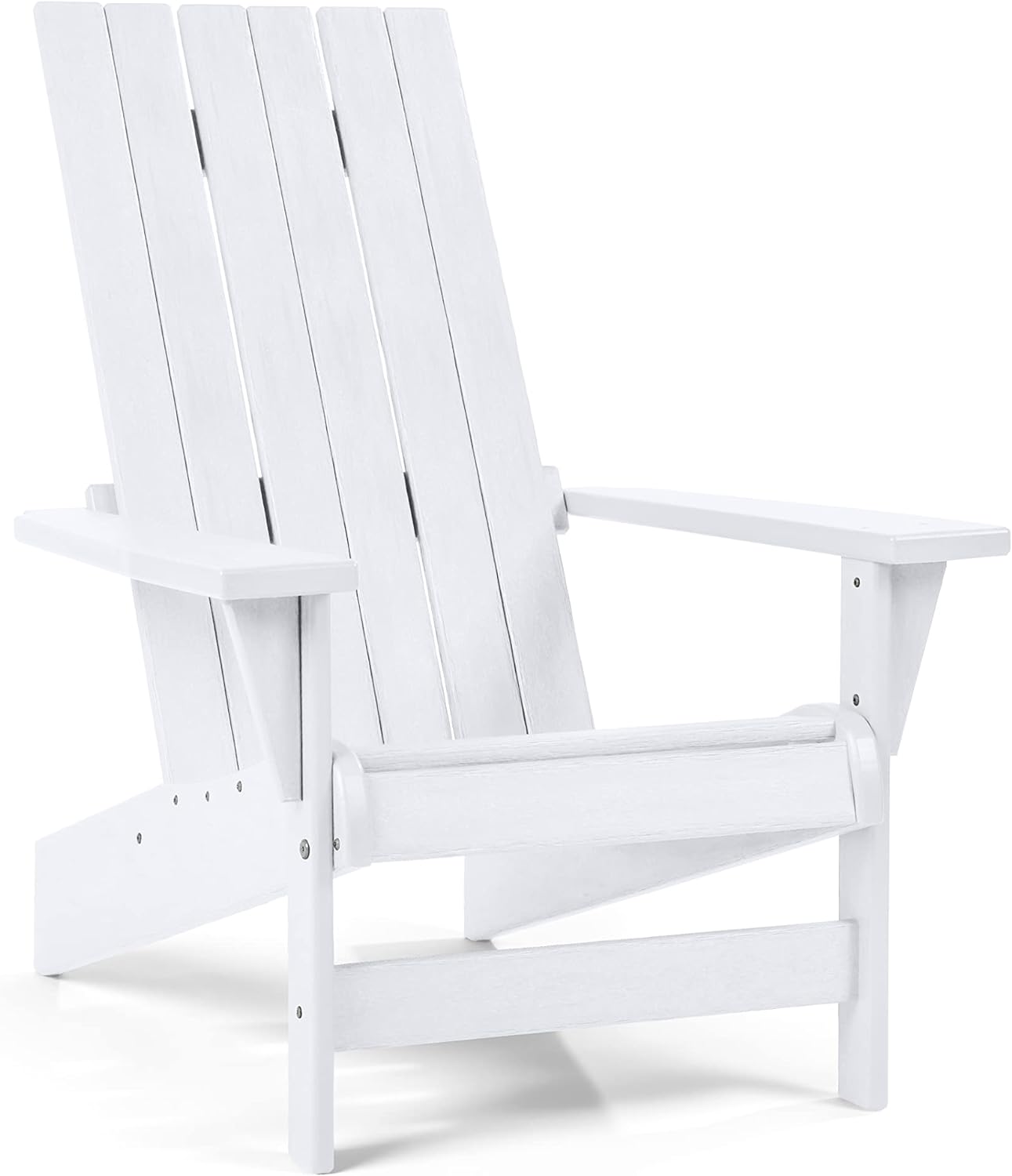 Keter Montauk Adirondack Chair with Weatherproof Finish, Outdoor Furniture for Entertaining by The Pool, Patio, and Fire Pit, Easy Assembly for Sturdy and Steady Outdoor Seating, White