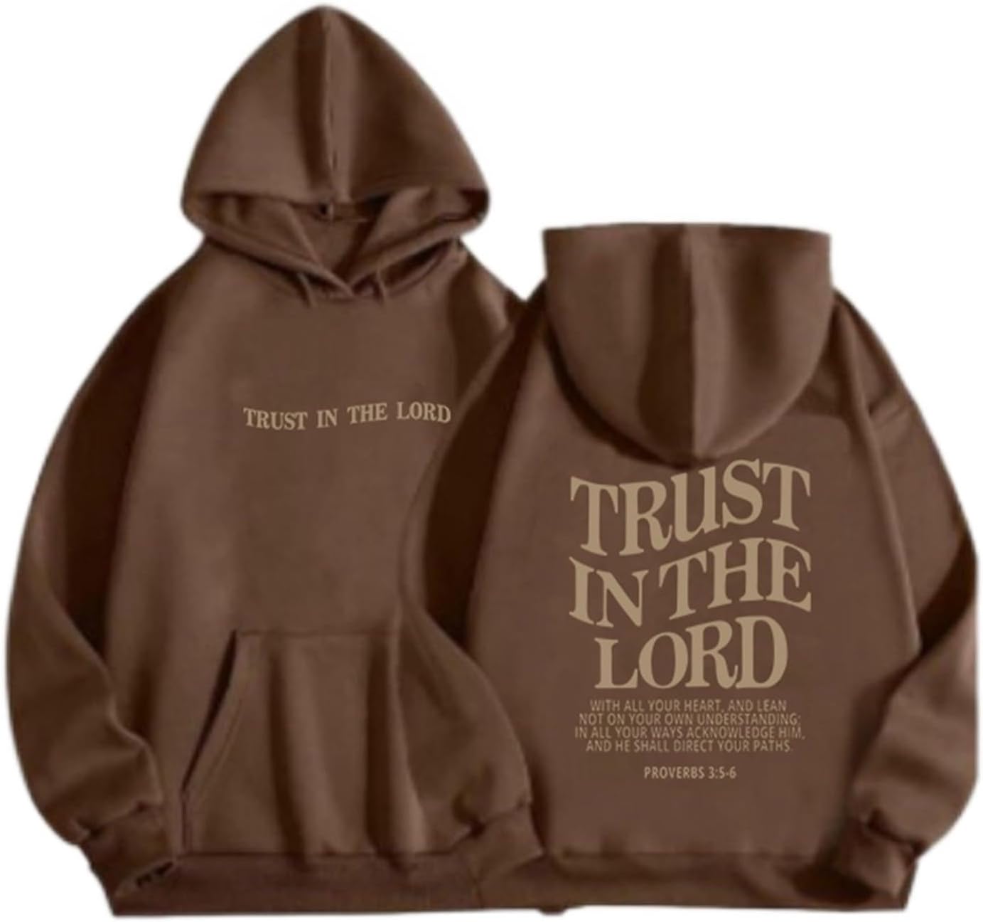 Trust In The Lord Christian Graphic Hoodies Trendy Shape Printed Fall Outfit With Pocket Oversize Fall Winter Fashion 2023