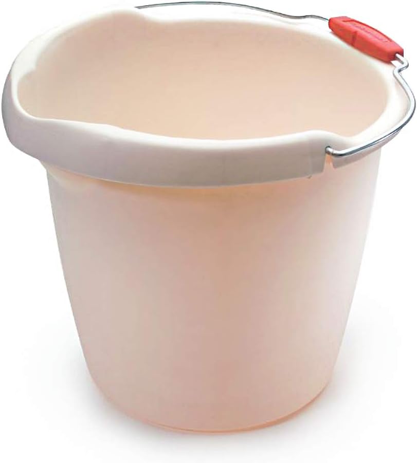 Rubbermaid Roughneck Heavy-Duty Utility Bucket, 15-Quart, Bisque, Sturdy Pail Bucket Organizer Household Cleaning Supplies Projects Mopping Storage Comfortable Durable Grip Pour Handle