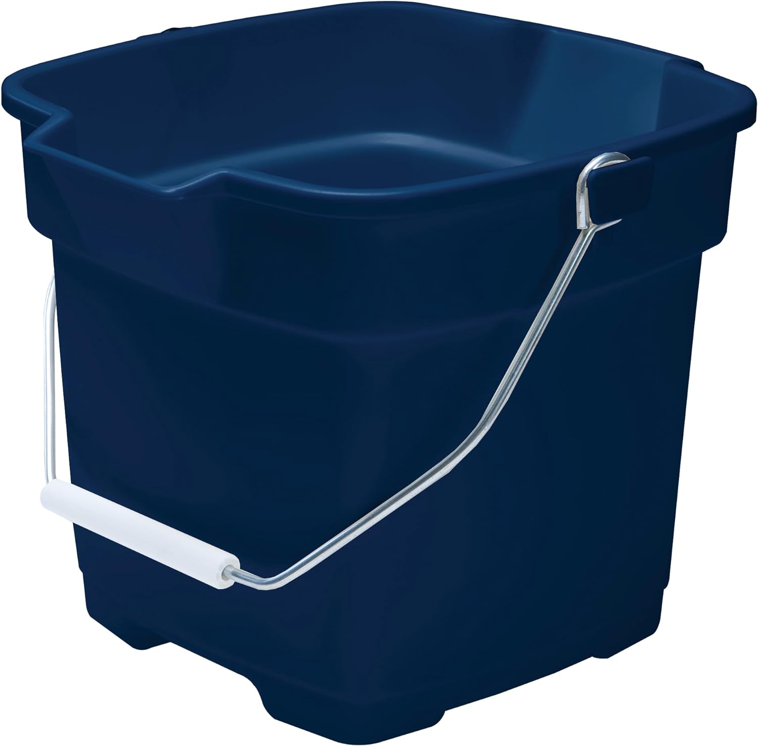 Rubbermaid Roughneck Square Bucket, 12-Quart, Blue, Sturdy Pail Bucket Organizer Household Cleaning Supplies Projects Mopping Storage Comfortable Durable Grip Pour Handle