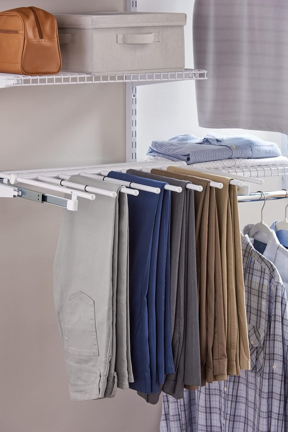 Rubbermaid Configurations Pants Rack, Holds 7 Pairs of Pants, Non-Slip, Closet Organization and Storage, White