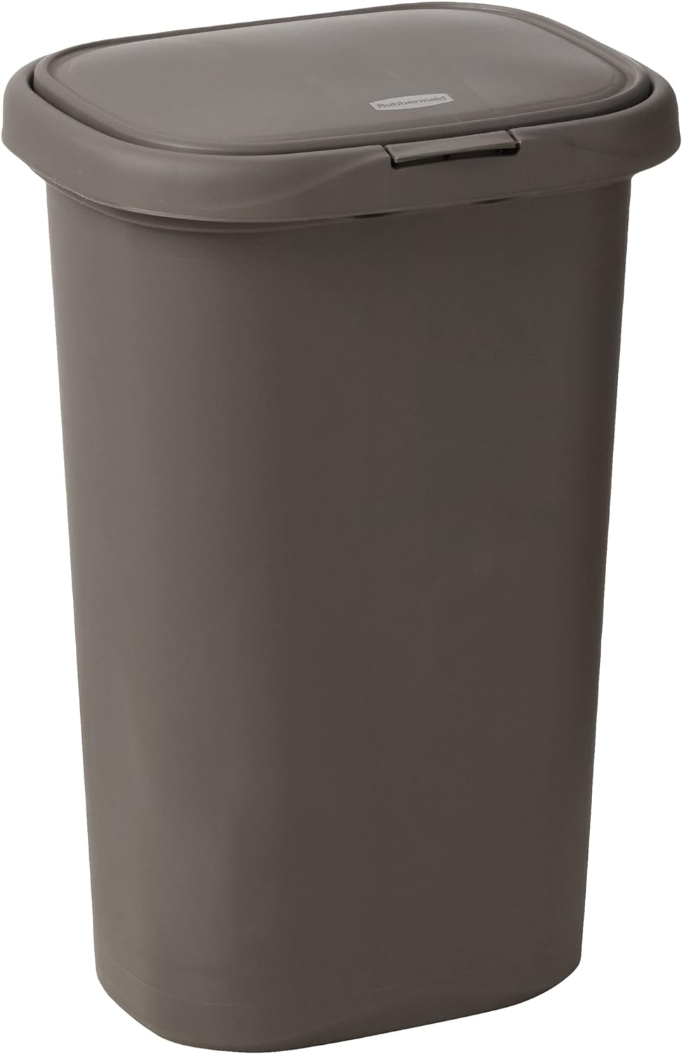 Rubbermaid Spring Top Kitchen Bathroom Trash Can with Lid, 13 Gallon Gray Plastic Garbage Bin, 49.2-liter