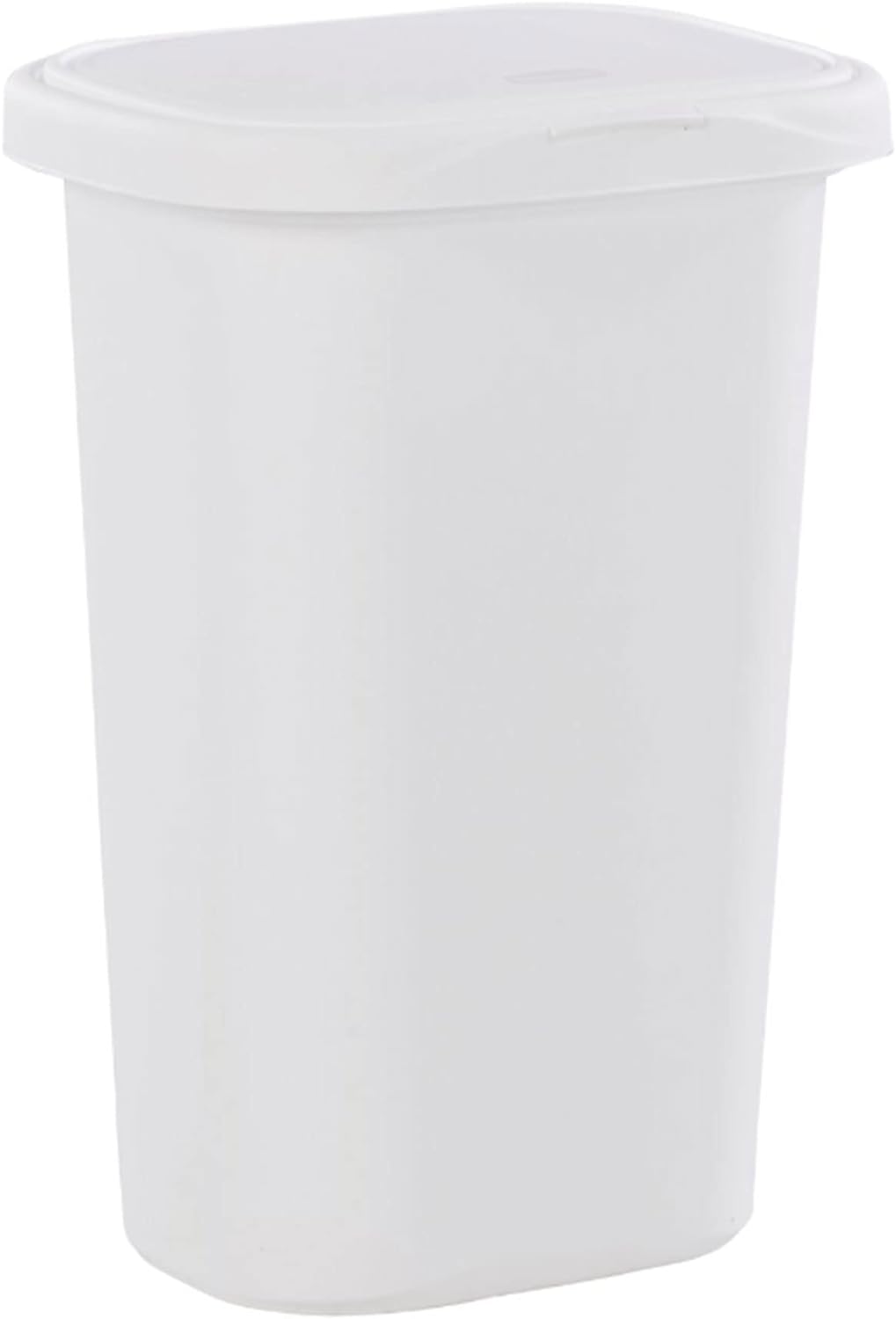 Rubbermaid Spring Top Kitchen Bathroom Trash Can with Lid, 13-Gallon, White, Plastic Garbage Bin/Wastebasket for Home/Kitchen/Bathroom/Garage