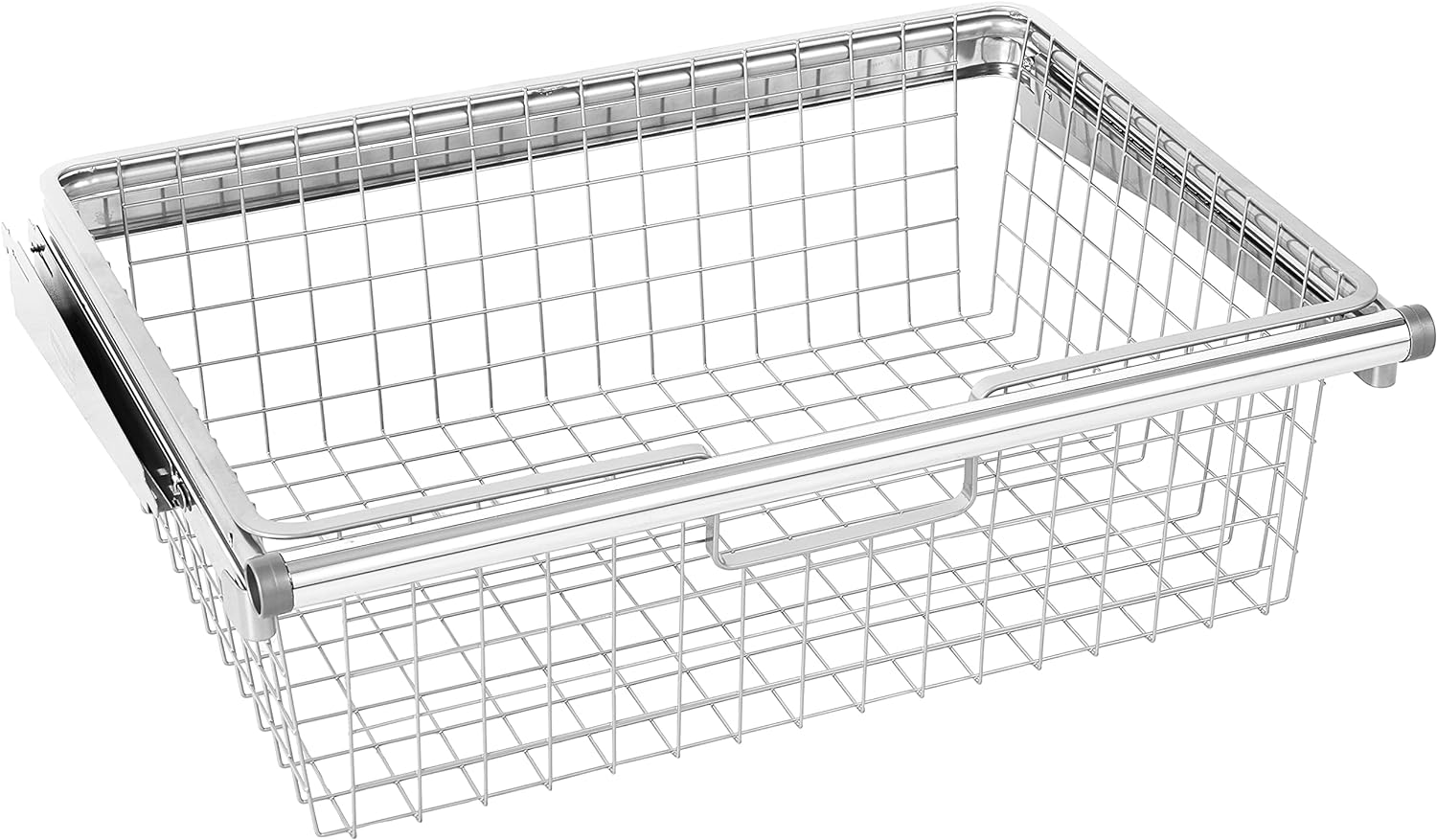 Rubbermaid Configurations Sliding Basket for Closet Drawer Organization, Sturdy Slide Out Basket, Titanium