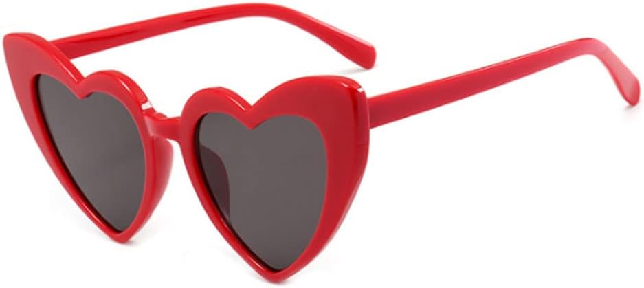 YooThink Love Heart Shaped Sunglasses for Women,Vintage Cat Eye Mod Style Retro Glasses