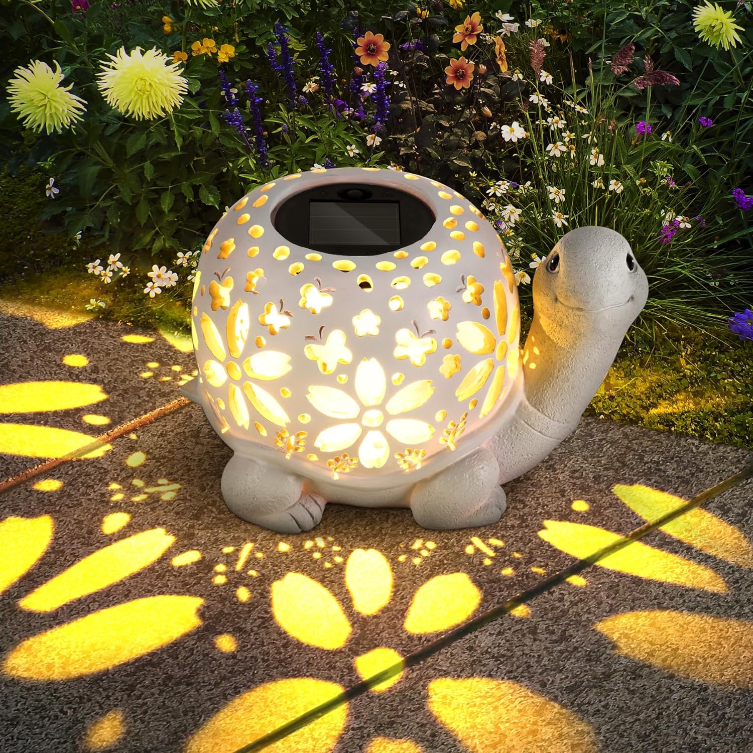 I bought this for my nephew and his wife for a house warming gift. It looks so cute on their new patio and lights up very well.