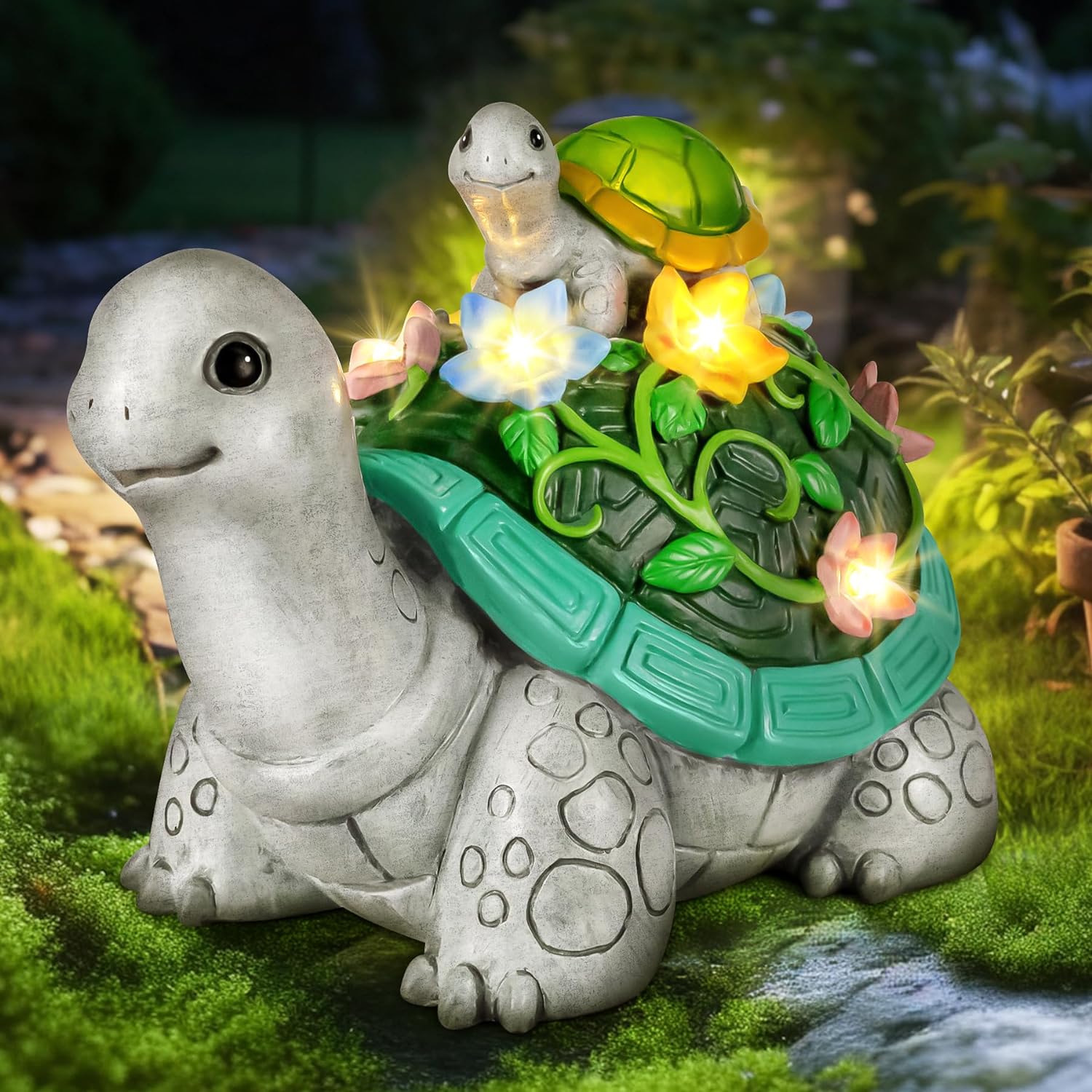 I absolutely love my Turtle Solar Statue! It adds a charming touch to my garden, and the solar-powered light is a delightful accent at night. The craftsmanship is impressive, Highly recommend for anyone wanting a whimsical yet practical garden decor piece!