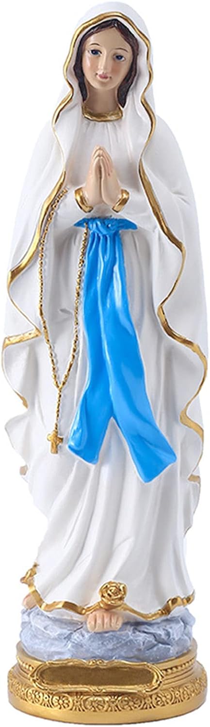 Lourdes Virgin Mary Statue, 12 Inch Catholic Blessed Virgin Mother Mary Statues, Catholic Gift Resin Virgin Mary Figurines, Suitable for Religious and Home Decor, Filling Indoor Space (12 Inch)