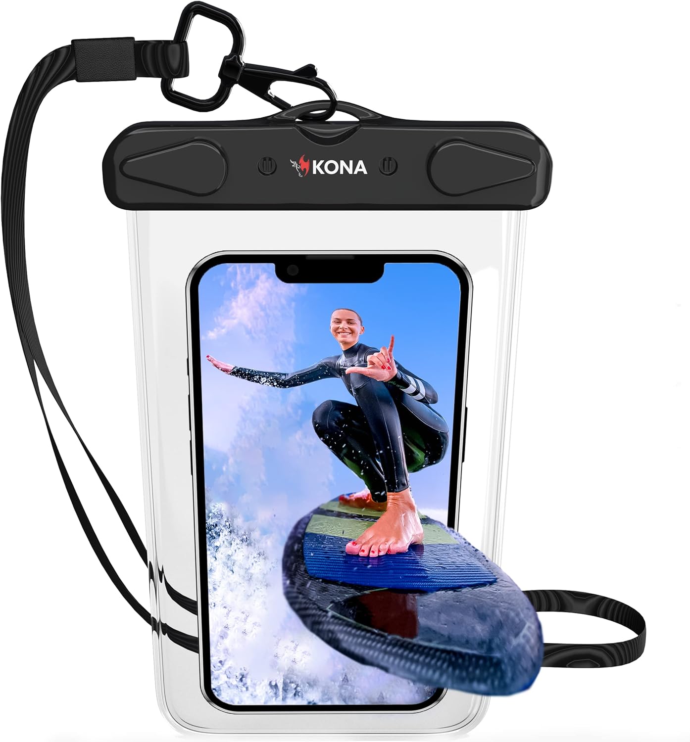 I purchase this so that I can put my iPhone XS Max that already had a waterproof case (otter box) on it that was big enough for a vacation I took in June and this one was a perfect fit!! I had previously purchased a similar waterproof sleeve (not this brand) without having it in a waterproof case and it ruined my phone so this time I wanted one just so I can carry my phone and money in it. This case actually held up and there was NO water seeping in AT ALL!! The only slight problem was that I ha